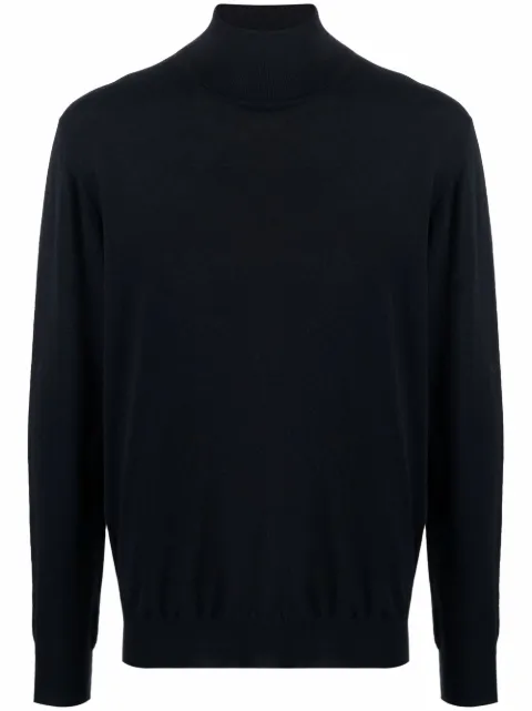 Billionaire fine-knit roll-neck jumper Blue BBCOMKK0168BKN001N