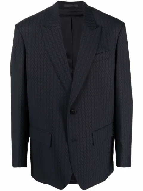 Valentino Garavani monogram-jacquard wool jacket Blue VCEC057H6
