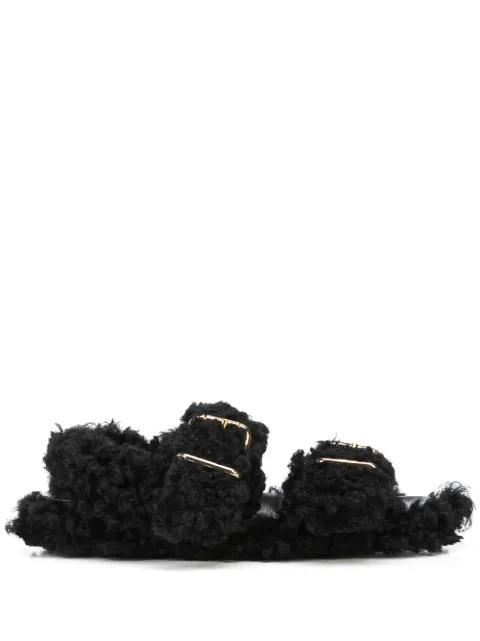 Marni shearling-trimmed sandals Black FBMS008301LM071