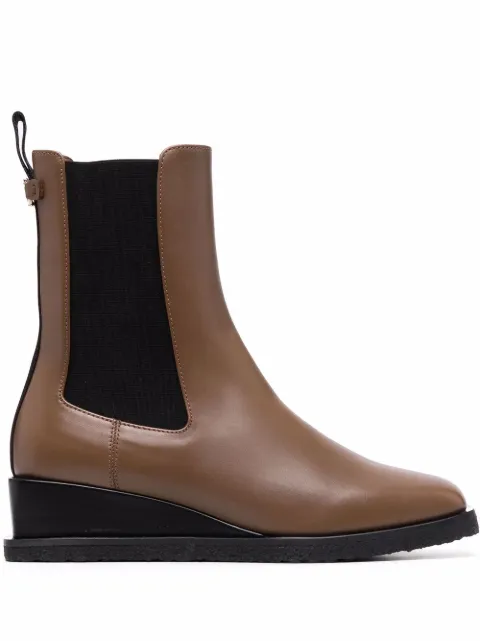 Ferragamo wedged leather Chelsea boots Brown 0745252