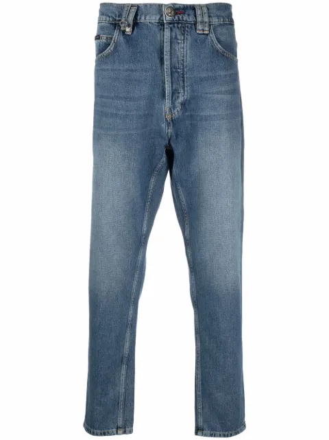 Philipp Plein carrot-cut Iconic Plein jeans Blue FAACMDT2564PDE004N
