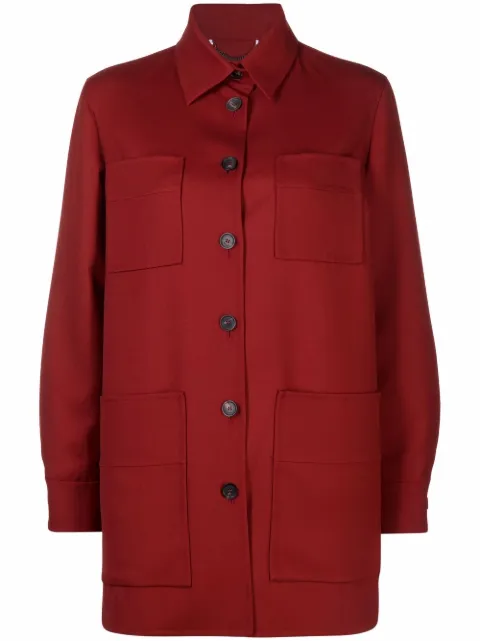Ferragamo long-sleeve virgin wool shirt Red 746341