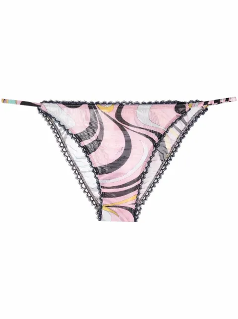 PUCCI Onde-print lace-trim briefs 2EUX022E895