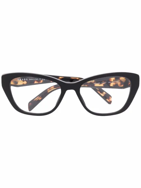 Prada Eyewear polished cat-eye frame glasses Brown PR19WV