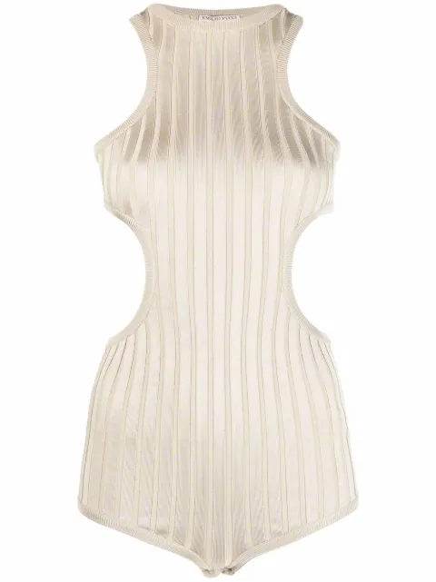 PUCCI cut-out silk bodysuit Neutrals 2EKX052E967B55