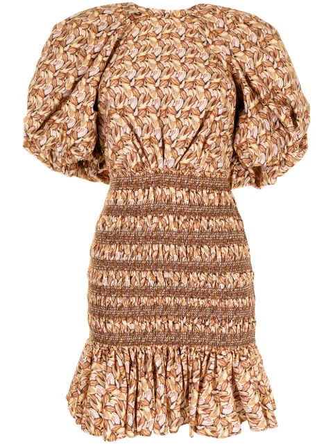 Acler Brooks graphic-print dress Brown AS210796D
