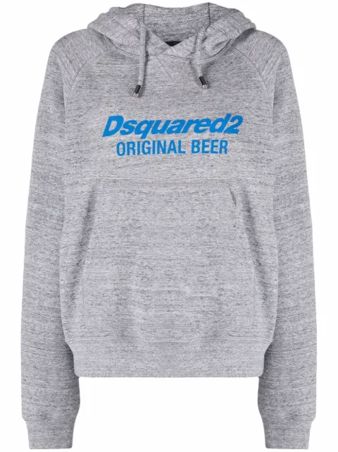 DSQUARED2 logo-print cotton hoodie Grey S72GU0338S25477