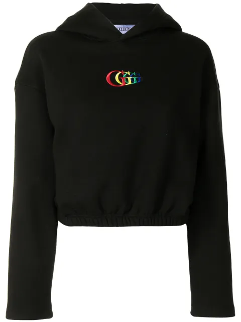 goodboy logo-embroidered cropped hoodie Black GBHD15