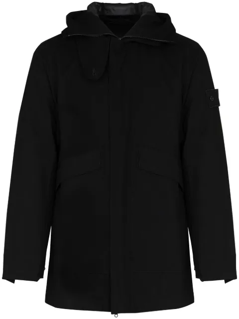 Stone Island Compass-patch hooded jacket Black 7515442F1
