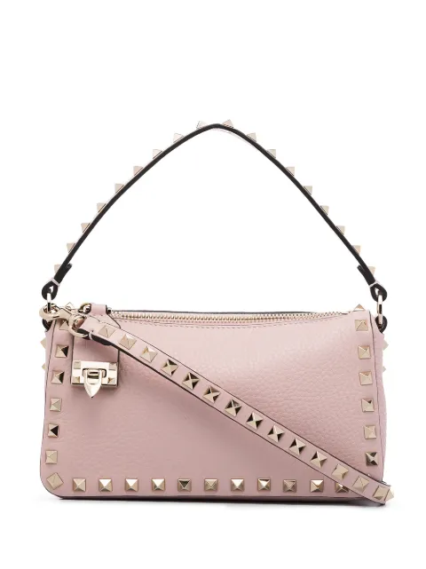 Valentino Garavani Rockstud leather shoulder bag Pink WB0J47VSF