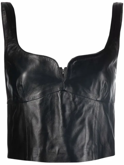 Manokhi cropped leather vest Black AW21VERABLACKMANO301A3202