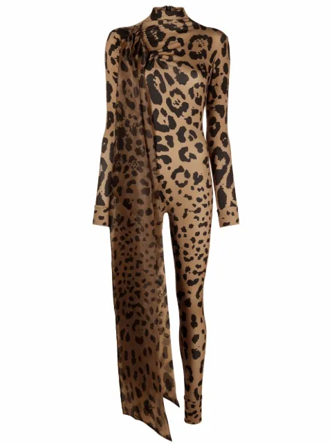 Atu Body Couture leopard-print bodycon jumpsuit Brown AT22017