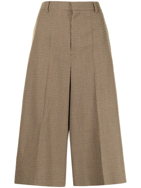Celine Pre-Owned 2019 pre-owned check-print wool culottes Brown DPVC0621CELTRO