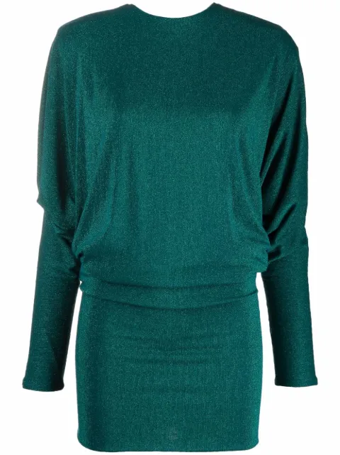 Alexandre Vauthier wide-shoulder knitted dress Green 213DR15071509213