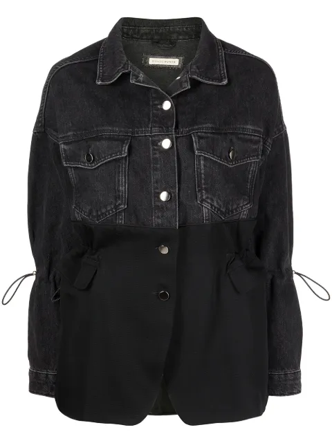 ROMEO HUNTE The Bond St. denim-panel jacket Black SS21U46