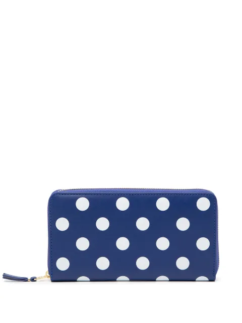 Comme Des Garçons Wallet polka dot-print zip-around wallet Blue SA0111PD