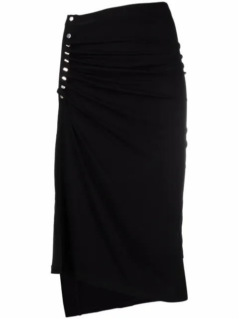 Rabanne asymmetric midi skirt Black 21AJJU007VI0293