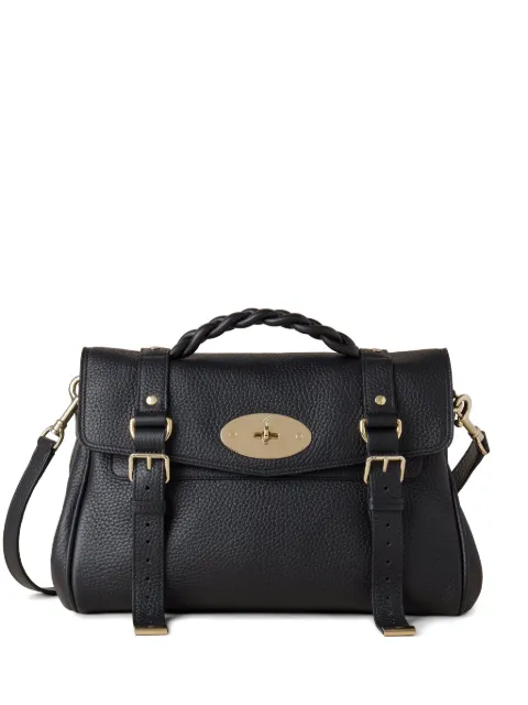 Mulberry Alexa braided handle buckle tote bag Black HH6746736A100