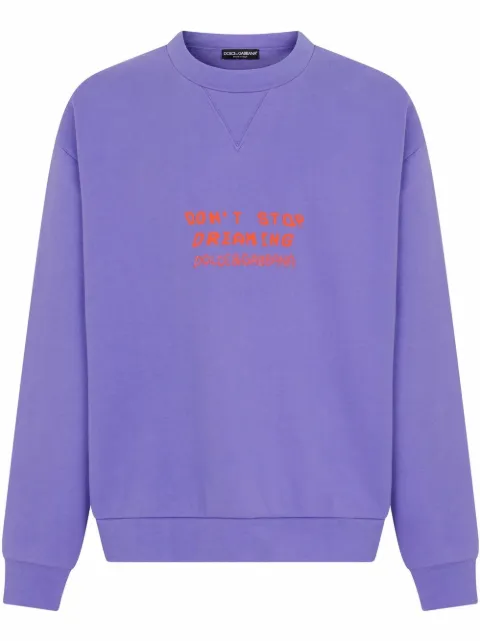 Dolce & Gabbana embossed cotton-blend sweatshirt Blue G9WK9TFU77G