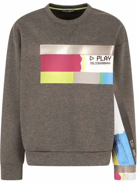 Dolce & Gabbana graphic-print cotton sweatshirt Grey G9WI7THU7JW