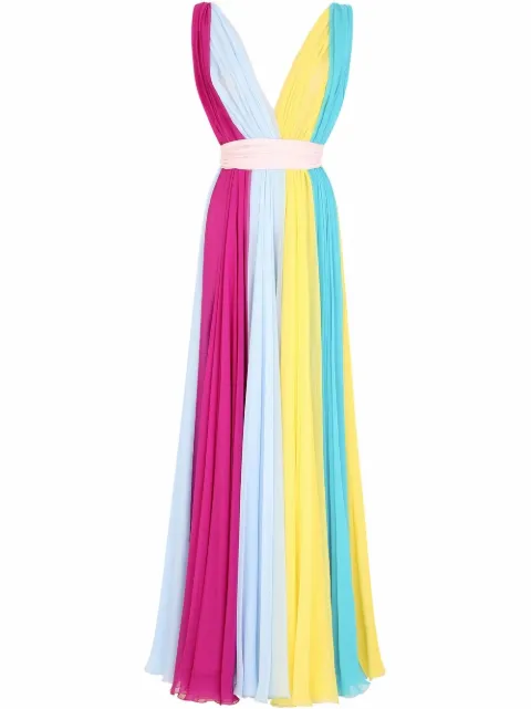 Dolce & Gabbana gathered chiffon maxi dress Purple F6L0DTGDX97