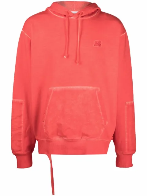 Helmut Lang embroidered-logo hoodie Red L04HM515