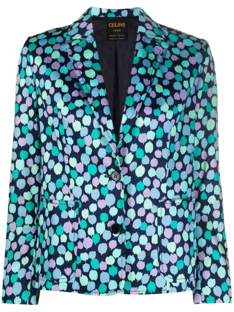 Celine Pre-Owned 1980 pre-owned petal-print blazer Blue 131101