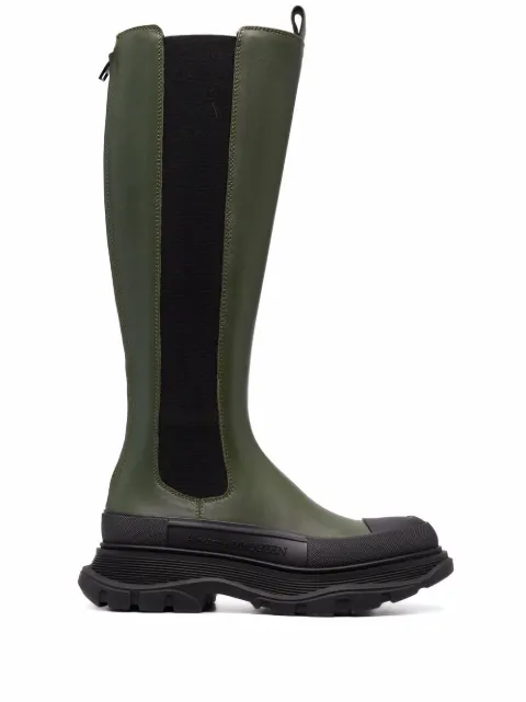 Alexander McQueen Tread Slick leather mid-calf boots Green 666410WHZ66