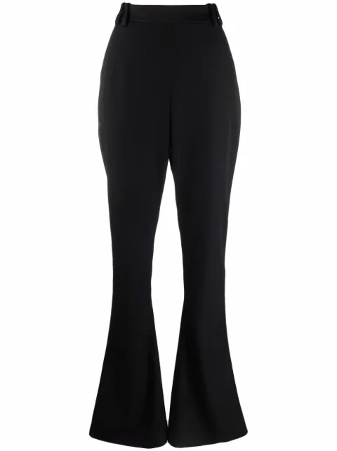 Balmain high-waist bootcut trousers Black WF1PP061M000