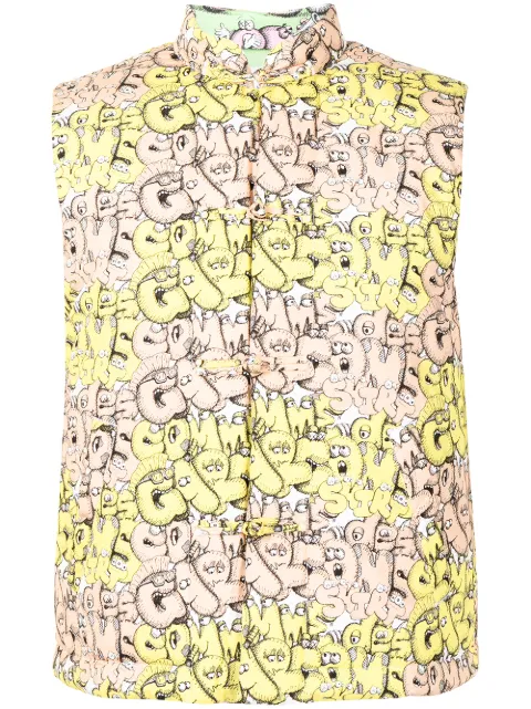 Comme Des Garçons Shirt logo-print padded gilet Yellow FHJ0072