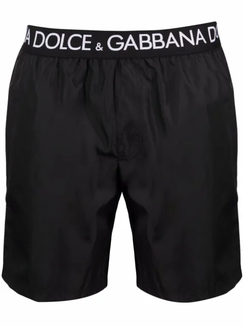 Dolce & Gabbana logo-waistband swim shorts Black M4B45TFUSFW