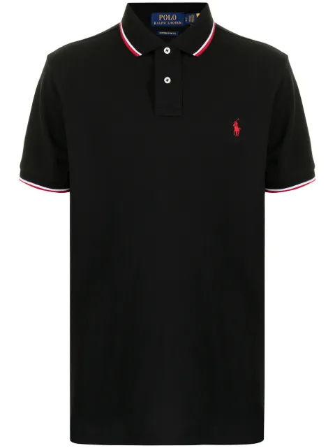 Polo Ralph Lauren logo-embroidered polo shirt Black 710842621001
