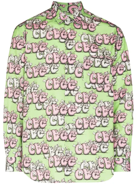 Comme Des Garçons Shirt x KAWS graphic-print shirt Green FHB033051