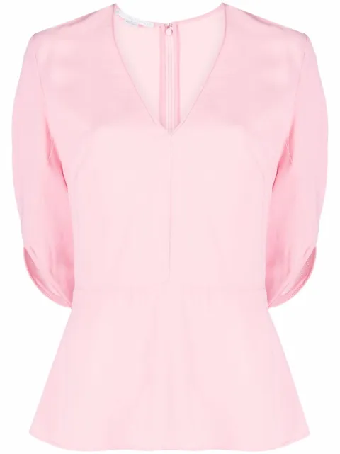 Stella McCartney Melody V-neck peplum blouse Pink 603639SSA02