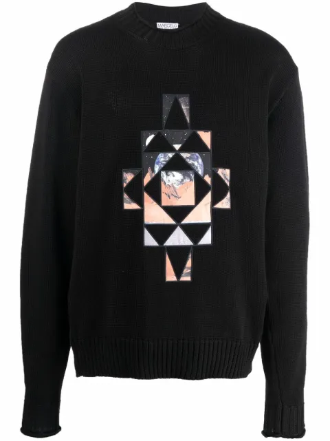 COUNTY OF MILAN geometric-patch jumper Black CMHE036F21KNI0021020