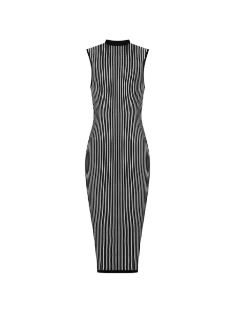 Maison Close striped midi dress Black 560101