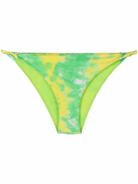 GANNI tie dye-print bikini bottoms Green A3359