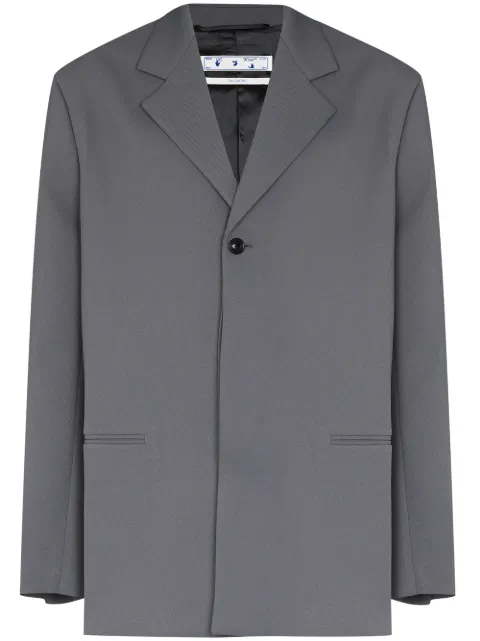 Off-White crease single-breasted blazer Grey OMEN023F21FAB0010900