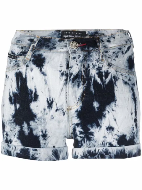 Philipp Plein bleached denim mini shorts Blue FAACWDT1632PDE004N
