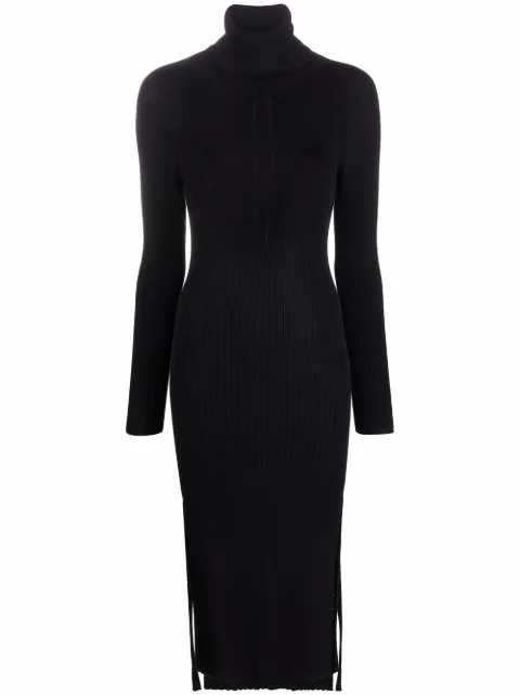 Philosophy Di Lorenzo Serafini ribbed-knit fitted midi dress Black AEF212G04805701