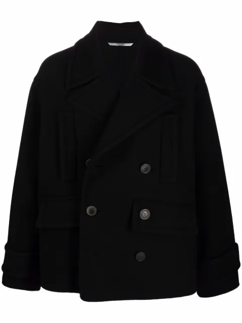 Valentino Garavani double-breasted virgin wool-blend coat Black VCJG807U3