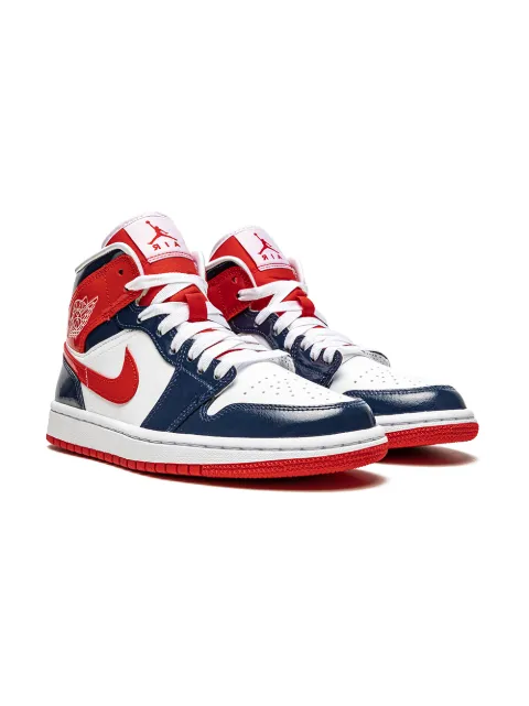 Jordan Air Jordan 1 Mid "Patent Leather Navy/White/Red" sneakers White DJ5984