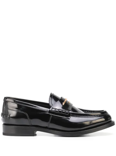 Alexander Wang embossed-logo loafers Black 30321F0110