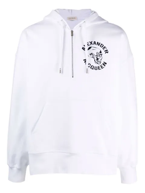 Alexander McQueen skull-print hoodie White 662023QRZ2A