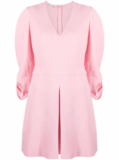 Stella McCartney V-neck front-pleat dress Pink 603594SSA02