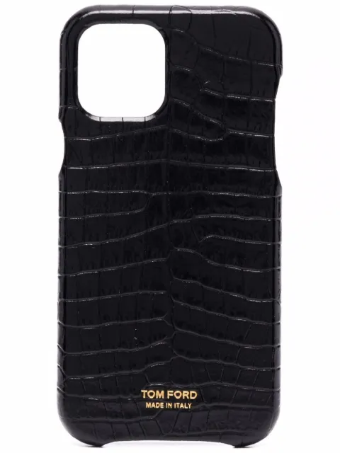 TOM FORD crocodile-effect Iphone X/XS case Black YM307TLCL168
