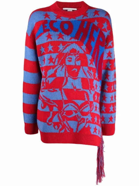 Stella McCartney Eco Hero intarsia jumper Black 603712S2264