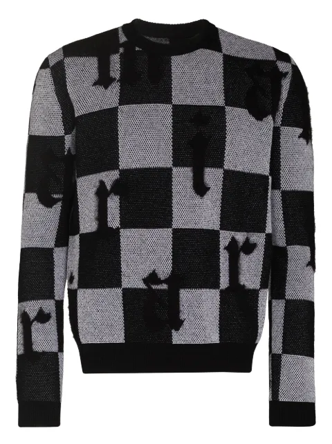 AMIRI checked two-tone cashmere jumper Black MKL018004