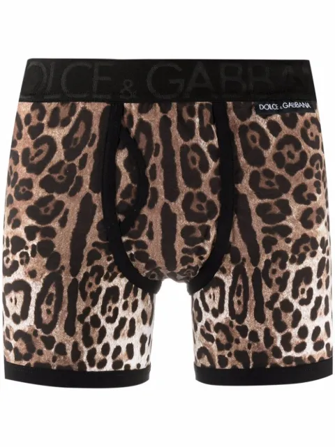 Dolce & Gabbana leopard-print long-leg briefs Neutrals M4D13JFSGWF