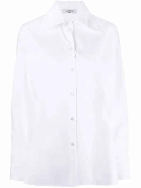 Valentino Garavani oversized pointed-collar button-front shirt White BAB2X55A6